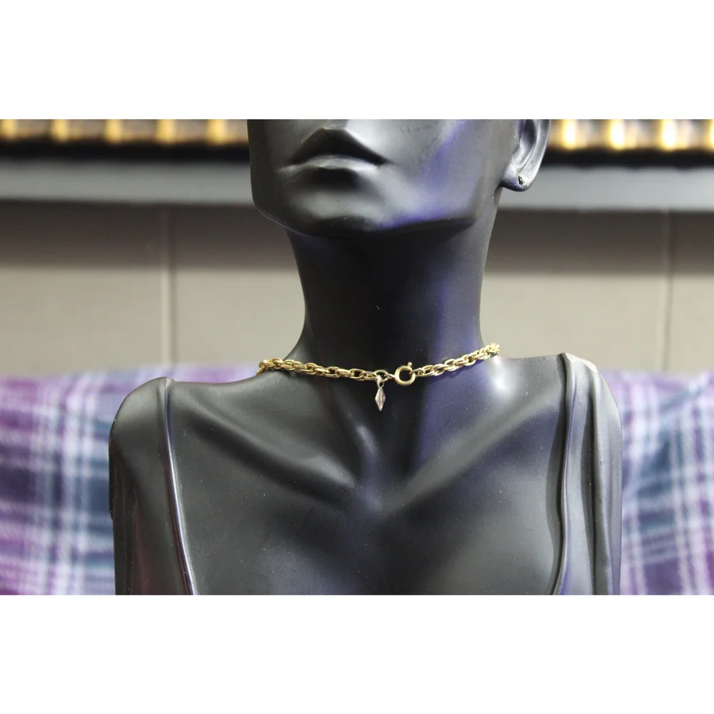 Vintage Sarah Coventry White and Gold-tone Chain Necklace